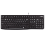Logitech K120 Wired Keyboard for Windows, Plug and Play, Full-Size, Spill-Resistant, Curved Space Bar, Compatible with PC, Laptop - Black