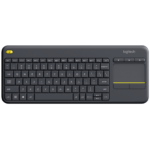 Logitech K400 Plus Wireless Touch With Easy Media Control and Built-in Touchpad, HTPC Keyboard for PC-connected TV, Windows, Android, Chrome OS, Laptop, Tablet - Black