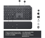 Logitech MX Keys Advanced Wireless Illuminated Keyboard - Graphite Bundle MX Palm Rest - Image 2